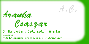 aranka csaszar business card